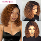 Brazilian Highlight Curly Bob Wig Deep Wave Frontal Wigs Curly Human Hair Wig 13x4 Ombre Colored Lace Front Wigs For Black Women