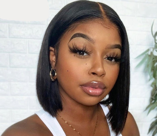 Short Bob Wigs Straight Lace Frontal Wig 13x4 4x4 Lace Closure Wig Transparent Lace Brazilian Human Hair Wigs Pre Plucked Remy