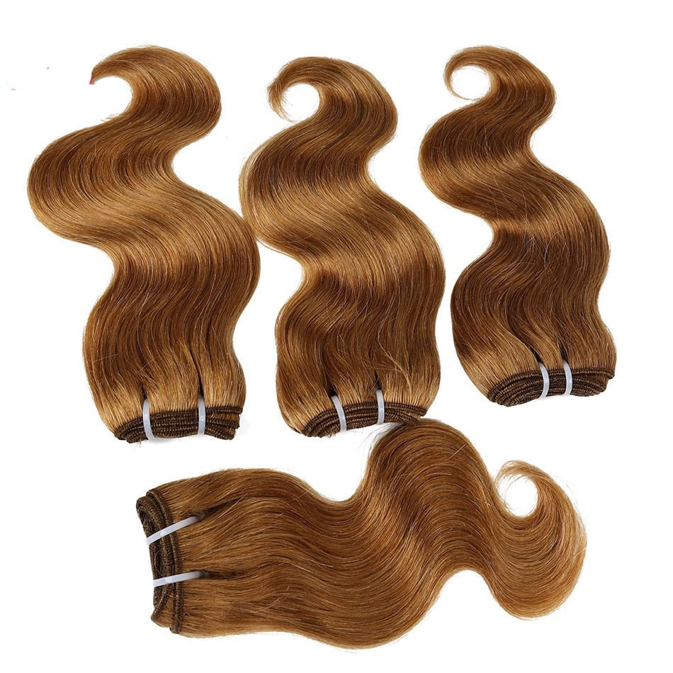 3 Bundles Brazilian Body Wave Hair Weave With 2X4  Lace Closure Black Honey Blonde Remy Human Hair With Closure