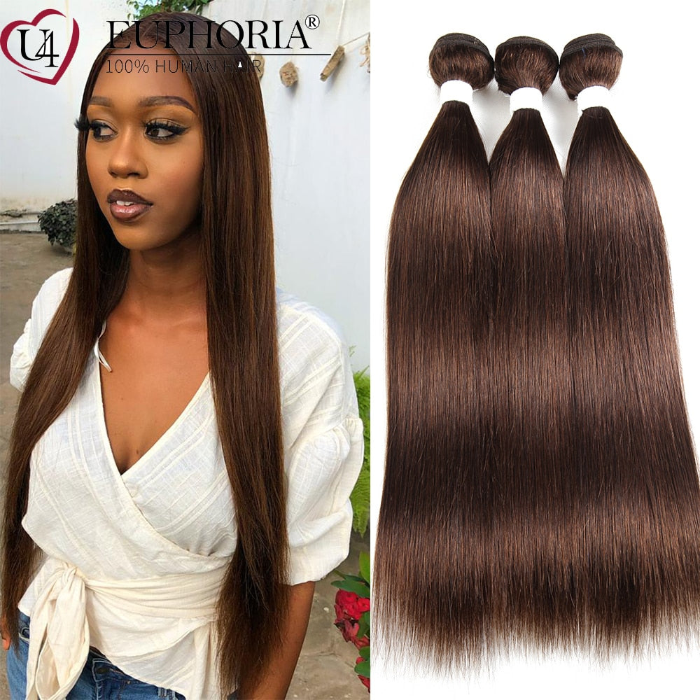 Brazilian Straight Hair Bundles 1/3 pcs Burgundy Red Blonde 27 Brown Color Remy Human Hair Weaving Bundles Extensions