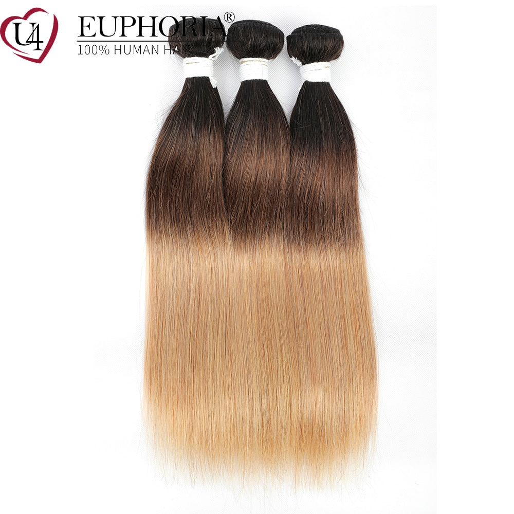 Brazilian Straight Hair Bundles 1/3 pcs Burgundy Red Blonde 27 Brown Color Remy Human Hair Weaving Bundles Extensions