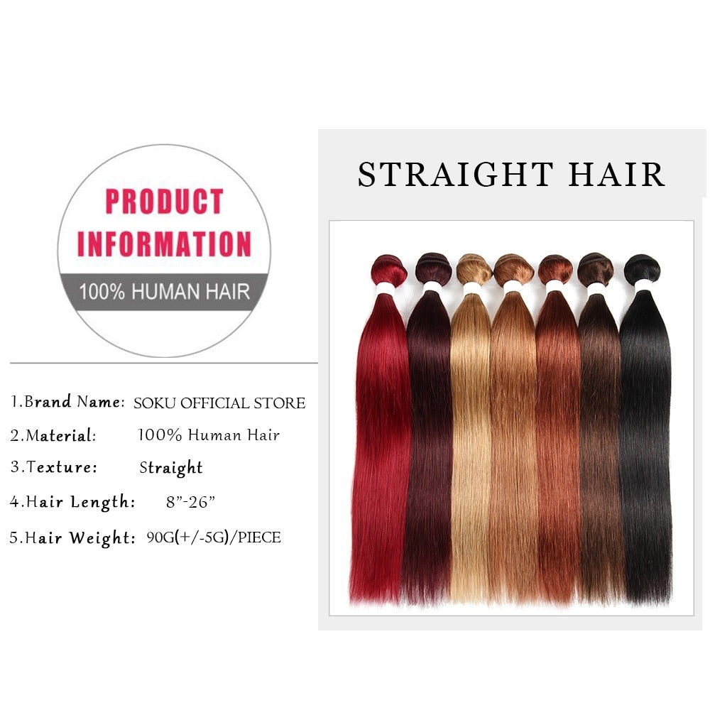 Black Blonde Brown Red Hair Bundles Brazilian Straight Human Hair Bundles Ombre Hair Weave Bundles 613 Bundles Remy