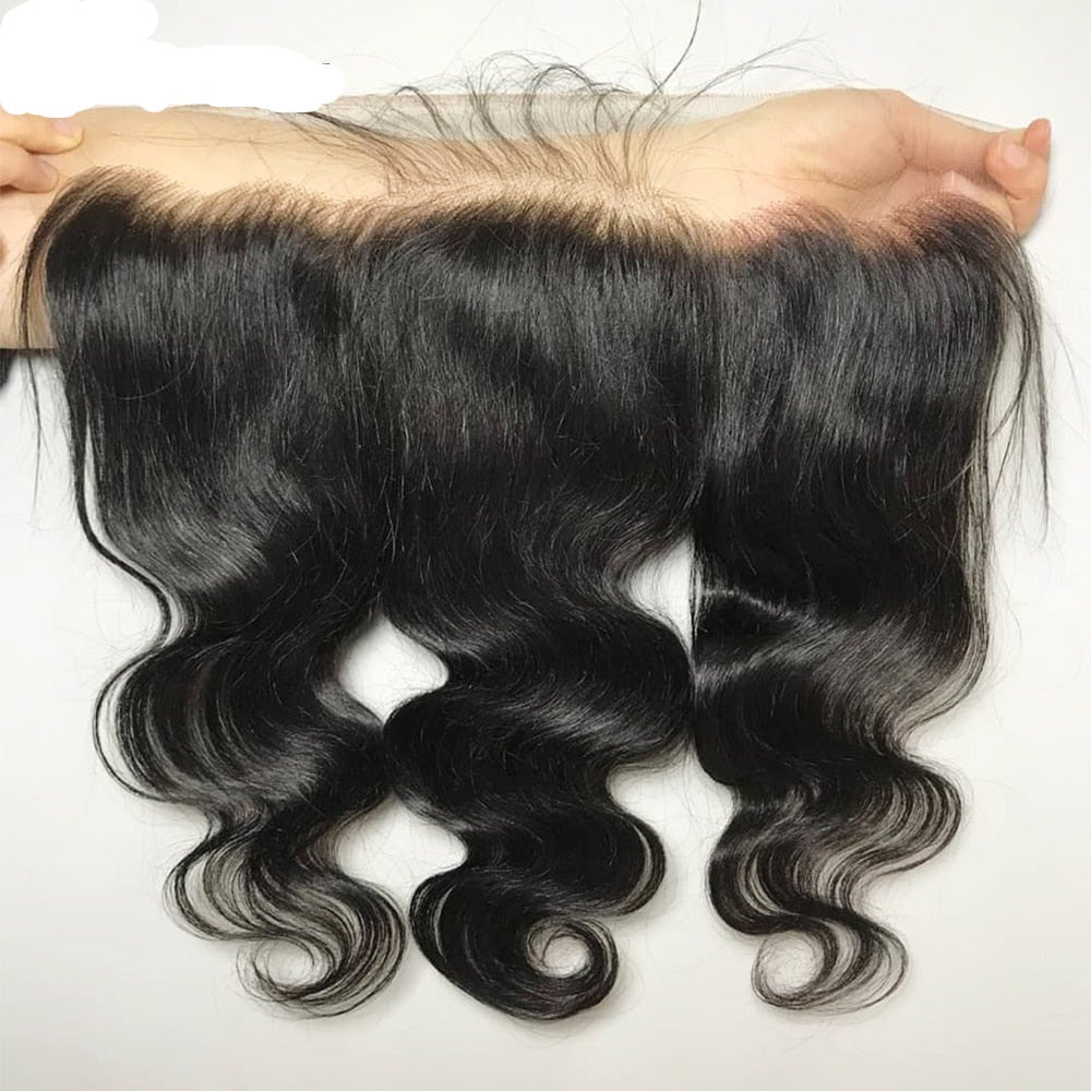 13X4 Body Wave Lace Frontal, 4X4 5X5 Transparent Lace Closure Frontal Natural Brazilian Remy Human Hair Closures