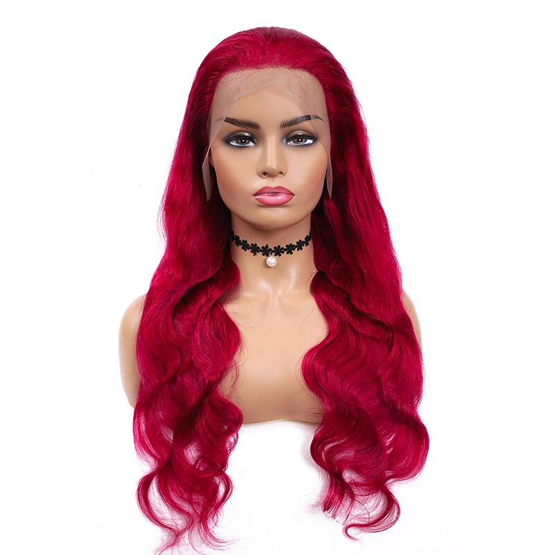 99J/Burgundy 13x4 Lace Front Human Hair Wigs Body Wave Human Hair Wigs 150% Density Lace Closure Wig