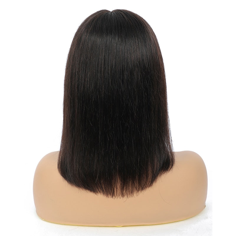 Brazilian Straight Short Bob Lace Front Wigs 13x1 T Part Human Lace Wigs Middle Part Pre Plucked Remy Wigs 180% Density