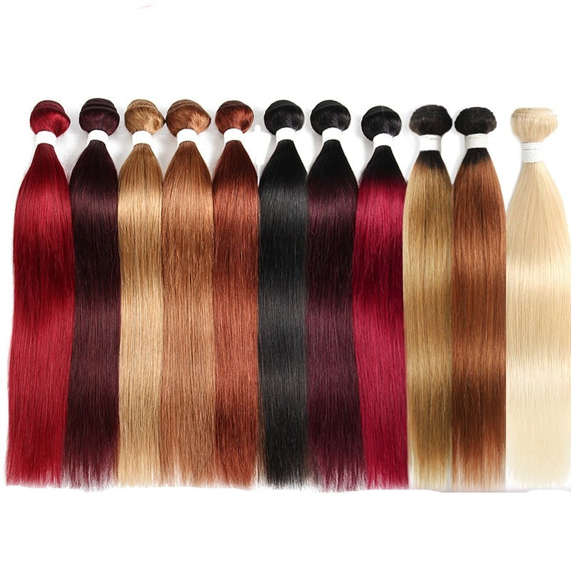 Black Blonde Brown Red Hair Bundles Brazilian Straight Human Hair Bundles Ombre Hair Weave Bundles 613 Bundles Remy