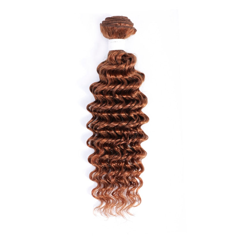 Deep Wave Human Hair Bundles 1PC Blonde Brown Red wine Human Hair Weave Bundles Brazilian Remy Hair Extensions