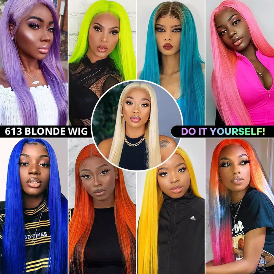 Blonde 613 Lace Front Wigs 13x6 HD Lace Front Human Hair Wigs Straight Human Hair Wigs 613 Short Bob Wigs 4x4 Lace Closure Wigs