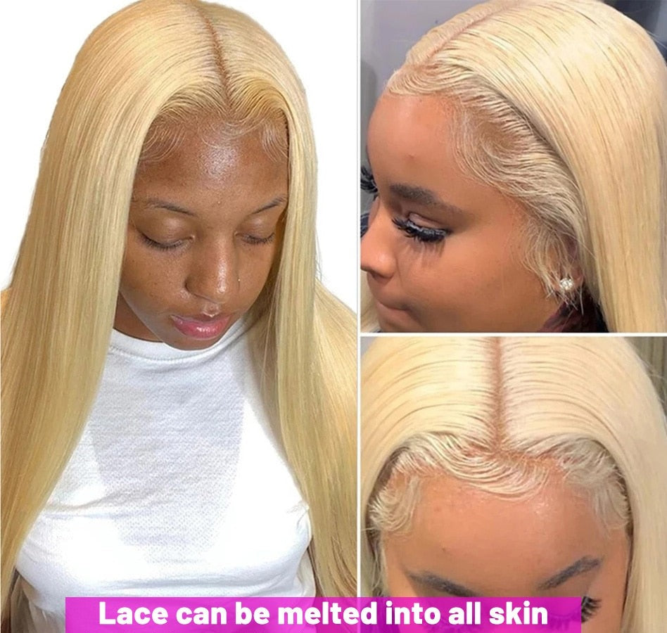 Blonde 613 Lace Front Wigs 13x6 HD Lace Front Human Hair Wigs Straight Human Hair Wigs 613 Short Bob Wigs 4x4 Lace Closure Wigs