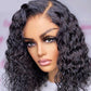 13x4 Transparent Short Bob Wig Lace Front Human Hair Wigs, Water Wave 5x5 Closure Wig Brazilian Remy Human Hair Wigs